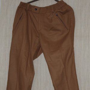 PTO1 Wool Cashmere Brown reversible Men's Cropped Trousers  Pants Size:48